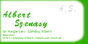 albert szenasy business card